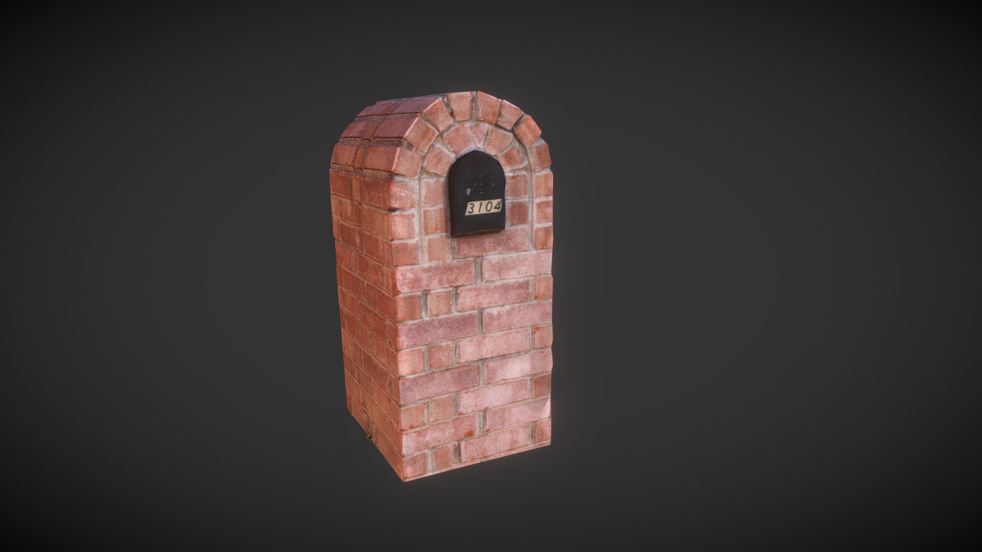 3D model Mailbox Low poly - This is a 3D model of the Mailbox Low poly. The 3D model is about a brick tower with a window.