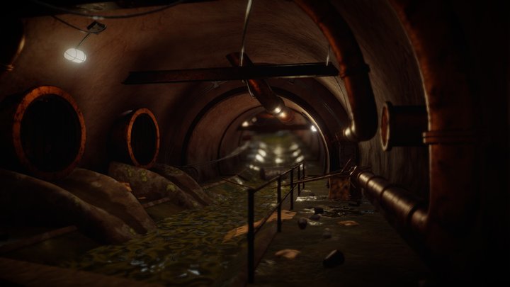Underground Sewer Tunnel 3D Model