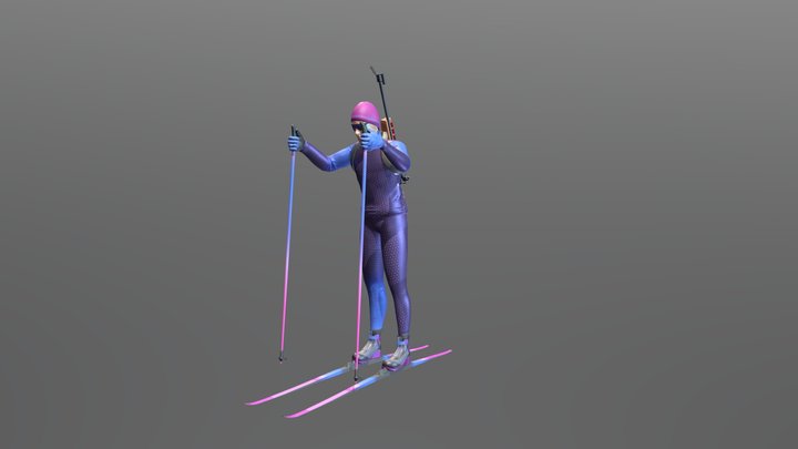 Skiing Charachter 3D Model