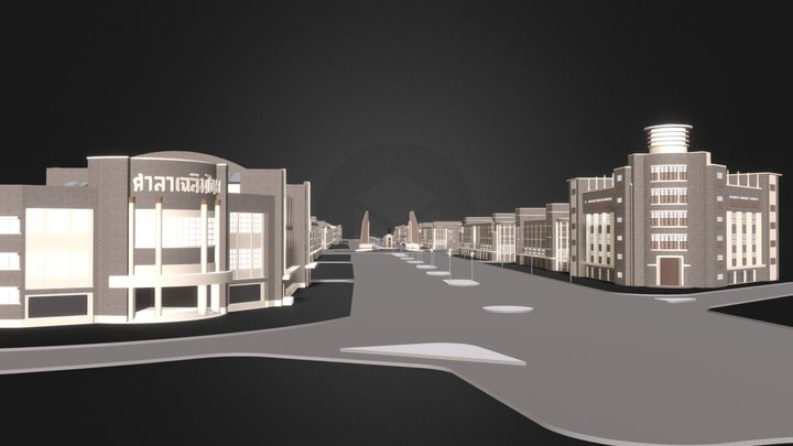Old Ratchadamnoen Avenue 3D Model