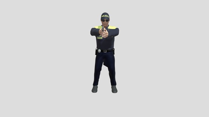 policia apuntando 3D Model