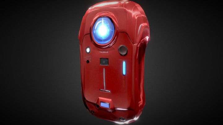 Futuristic Oxygen BackPack Fixed LowPoly 3D Model