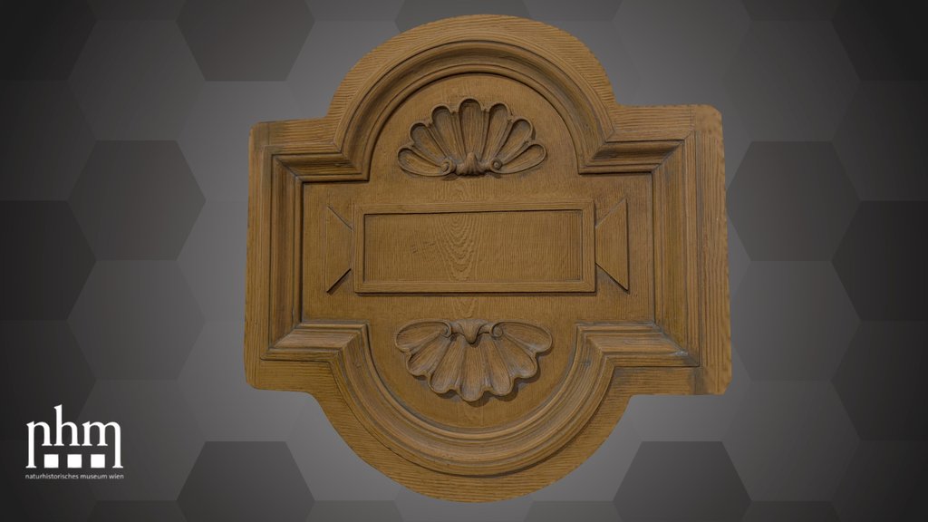 Decorative element on a wooden door