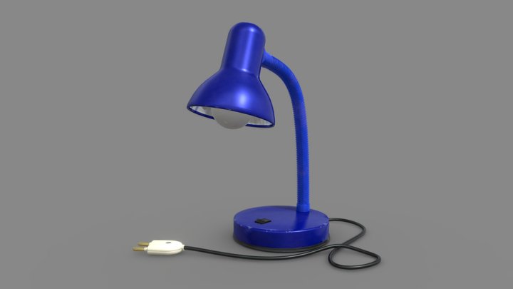 Blue Desk Lamp Vintage 90s 3D Model