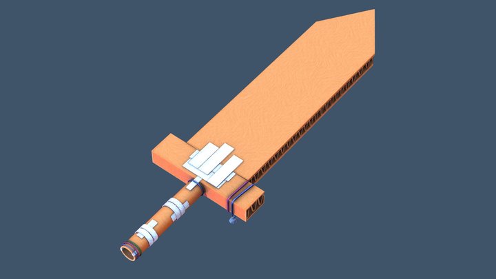 Cardboard sword 3D Model