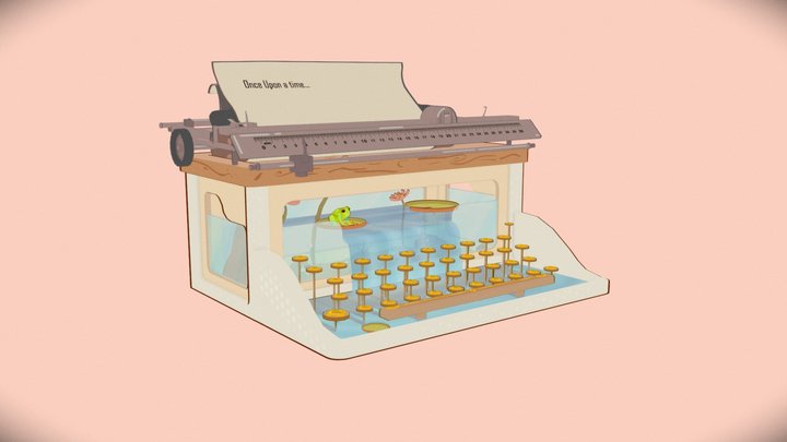 Fish tank Typewriter 3D Model