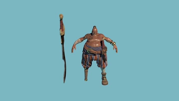 Pirate warrior A Pose 3D Model