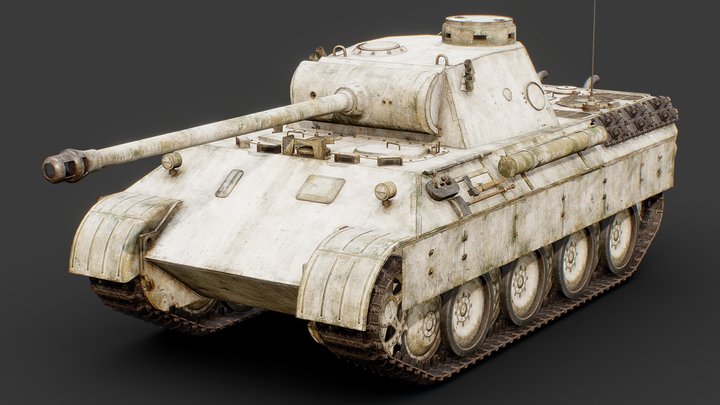 Panther Ausf.D (Winter) - Game Assets 3D Model