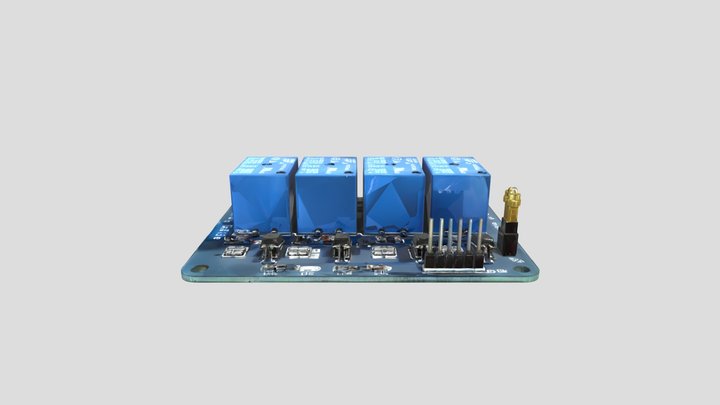 4-channel relay module electronic component 3D Model