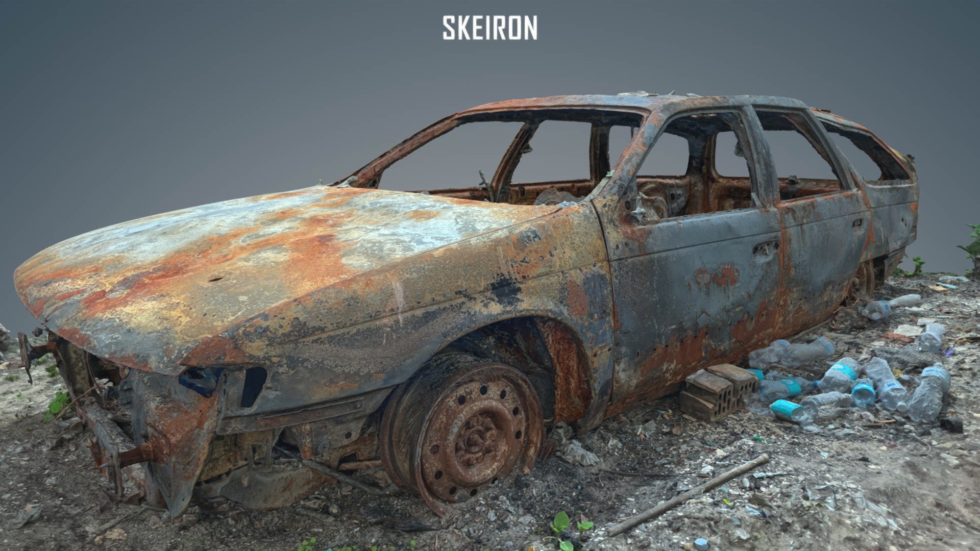 Сivilian car burned down - 3D model by SKEIRON [6d756ef] - Sketchfab