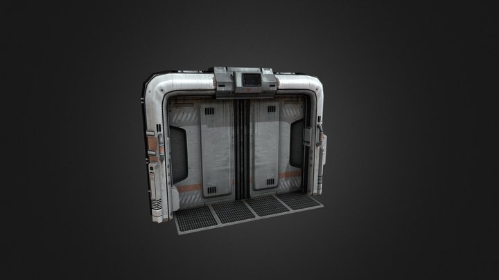 Sci-Fi Door WIP 3D Model