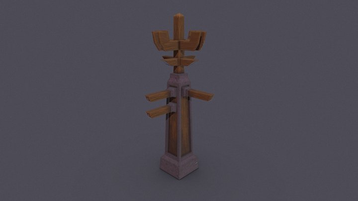 Night Elf Sign Post Study 3D Model