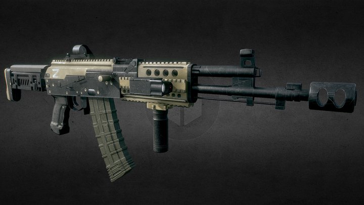 Tactical Modern AK-74 3D Model