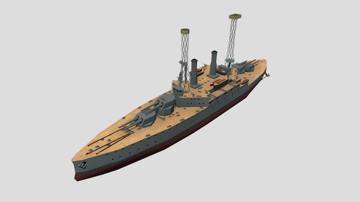 USS South Carolina 1910 3D Model