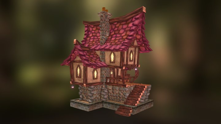 Medieval Village House 3D Model