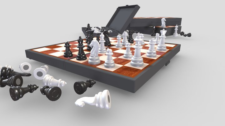 Plastic chess set with magnets