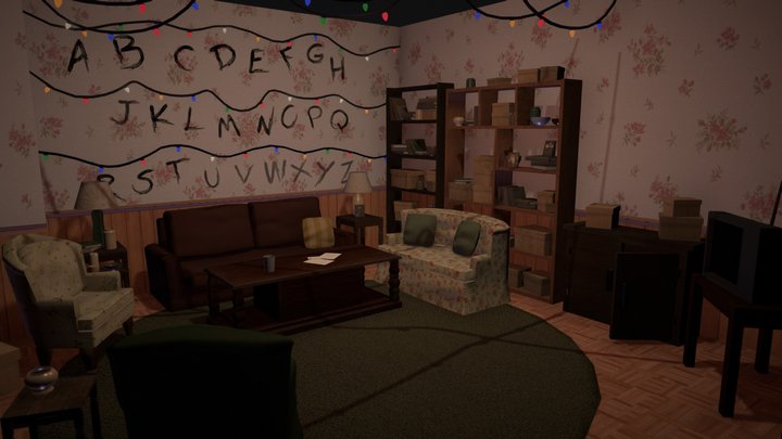 Byers' Living Room - Stranger Things 3D Model