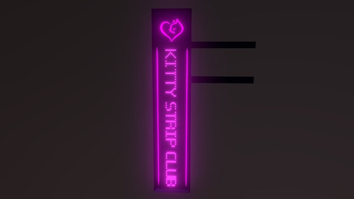 Kitty Strip Club Signboard 3D Model
