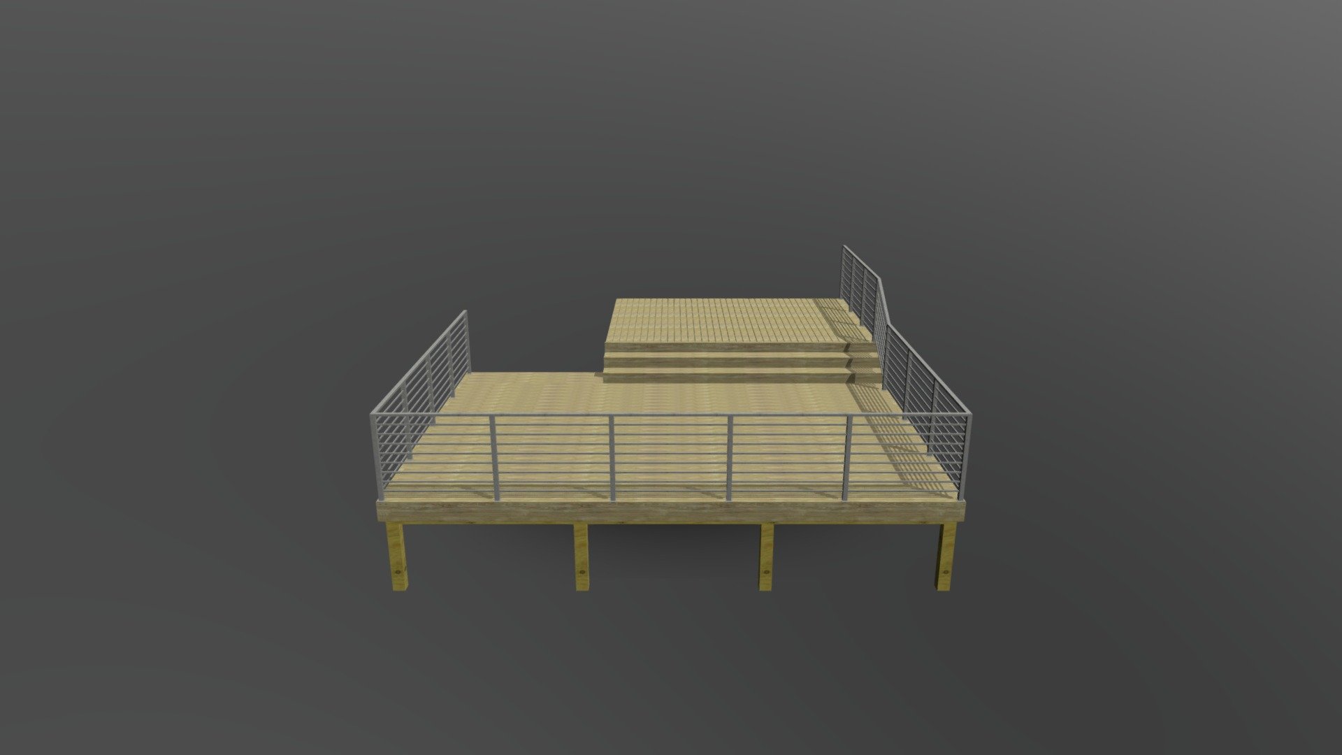 Deck With Stairs and guardrails