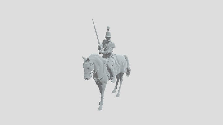 Ufficiale a cavallo di fantasia 3D Model