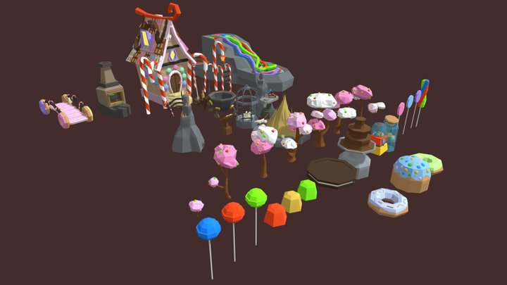 Hansel & Gretel - Stylized low poly asset pack – Kostenloses 3D-Modell STL