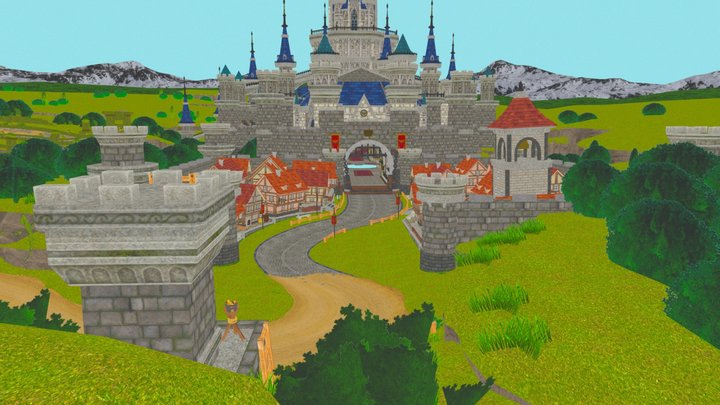 Medieval hand painted town – Modelo 3D gratuito STL