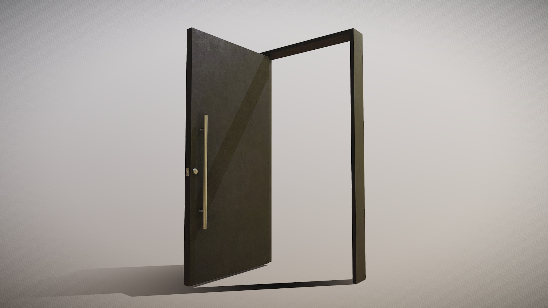 3D model Entrance Door (Metal) - This is a 3D model of the Entrance Door (Metal). The 3D model is about a black rectangular object.