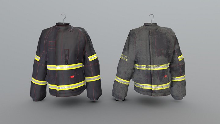 Firefighter Emergency Services Jacket 3D Model