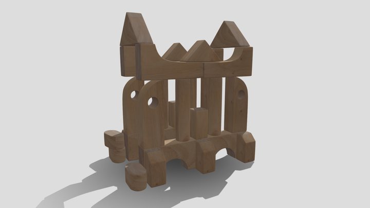 Block Castle 3D Model