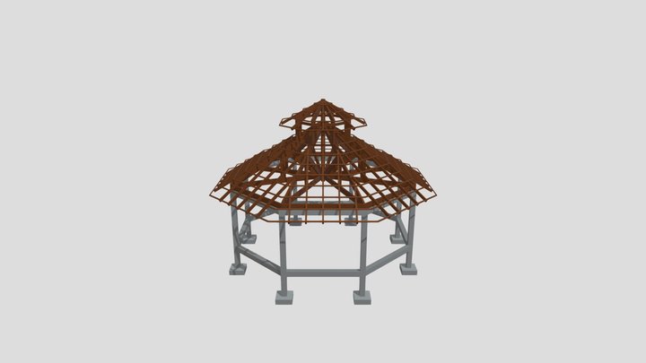 COBERTURA ESTRUTURA DE MADEIRA 3D Model