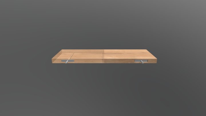 Half Transparent HD Solid Oak Floating Shelf 3D Model