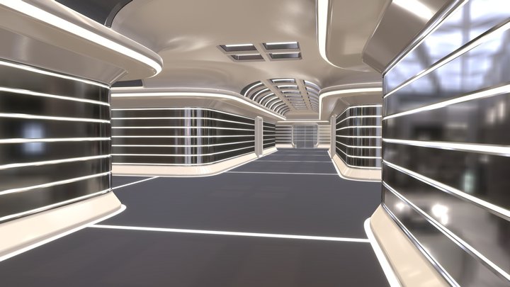 SciFi Corridor Kitbash 3D Model