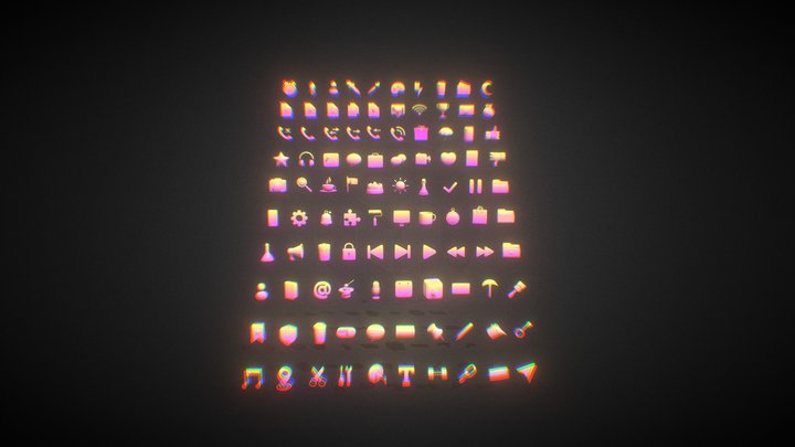 Game UI 3D Icon Pack (Highpoly) 3D Model