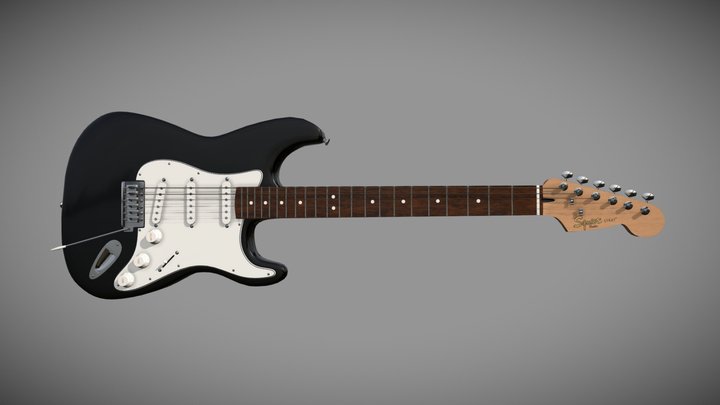 Fender Squier Stratocaster Guitar 3D Model