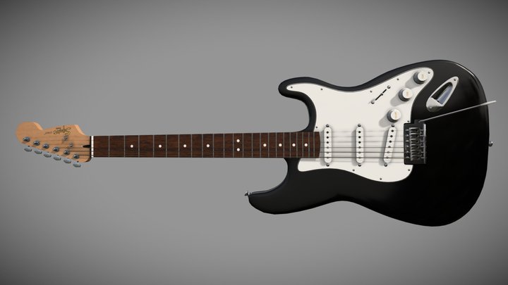 Fender Squier Stratocaster Guitar 3D Model