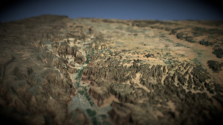 Al Ula, Medina province, Saudi Arabia z=3.5 3D Model