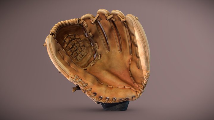 Old Infielder Baseball Glove (de-branded) 3D Model