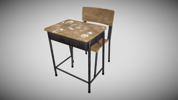 School Table and Chair (Dirty Version)