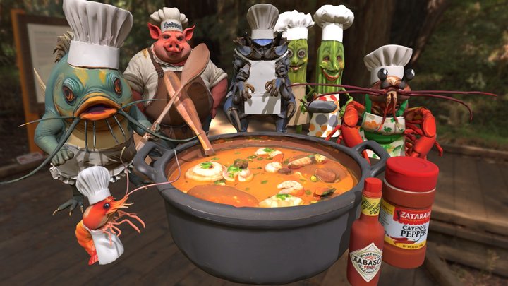 THE CREOLE GUMBO KITCHEN – Gratis 3D-model STL