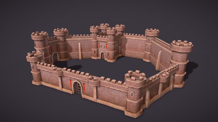 Medieval castle walls constructor 3D Model