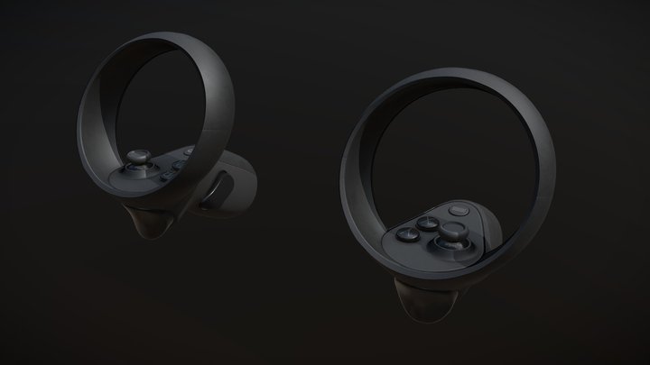 Oculus Rift S Controllers. 3D Model