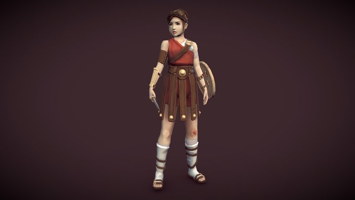Stylised Roman Gladiator 3D Model