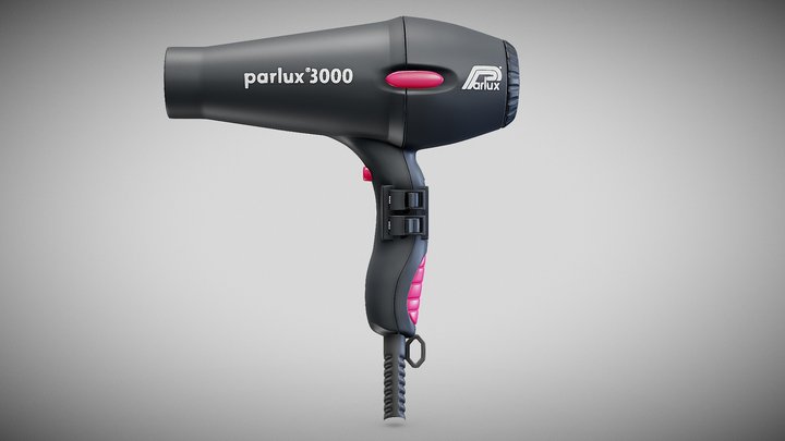 New black beauty hair dryer 3D Model