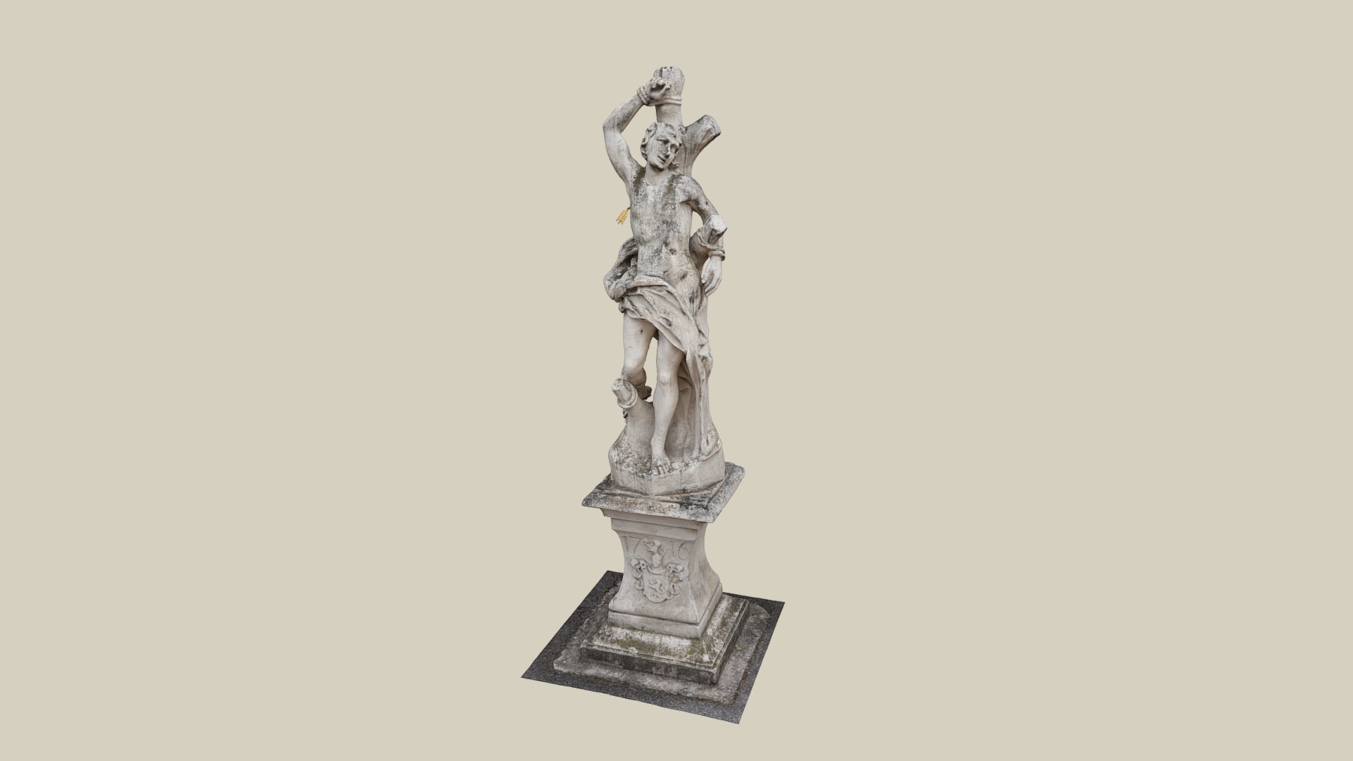 3D model Hl. Sebastian - This is a 3D model of the Hl. Sebastian. The 3D model is about a statue of a person.