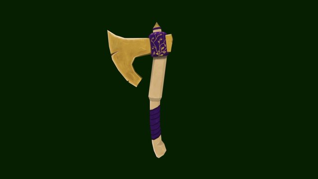 Hand Painted Axe 3D Model