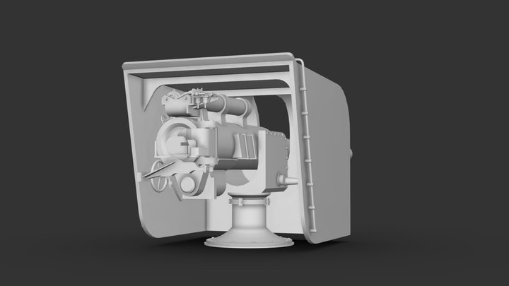 152mm Warship cannon 3D Model