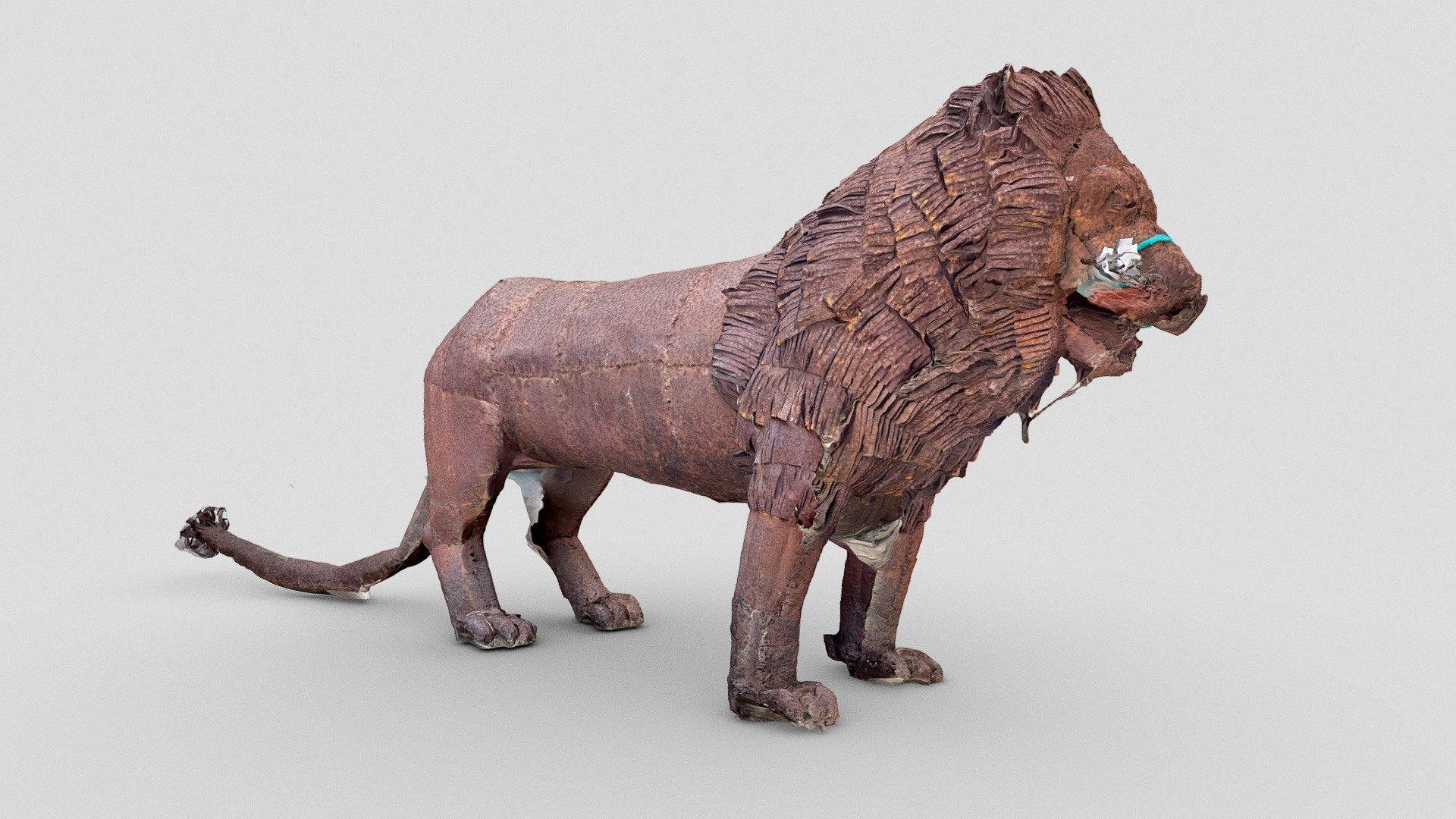 Metal lion statue