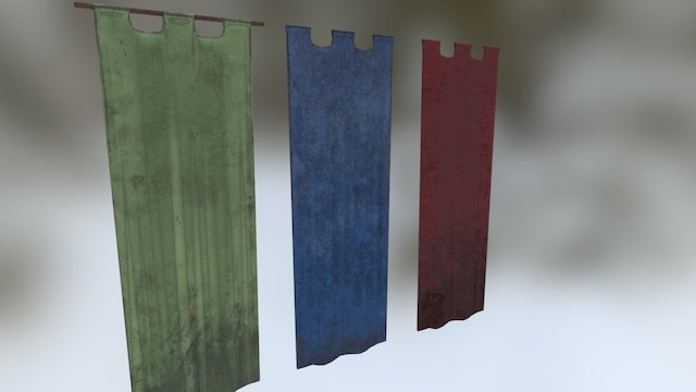 CorcraProps Rustic - Banners 3D Model