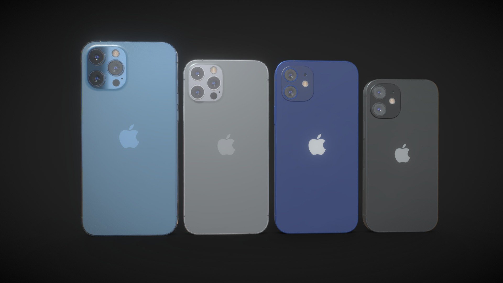 Apple iPhone 12 mini & 12 & 12 pro &12 pro MAX - Buy Royalty Free 3D ...