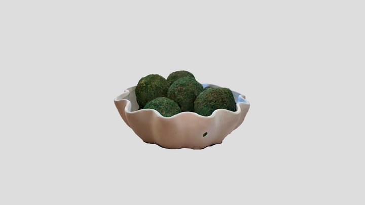 Bowl of Moss Balls 3D Model
